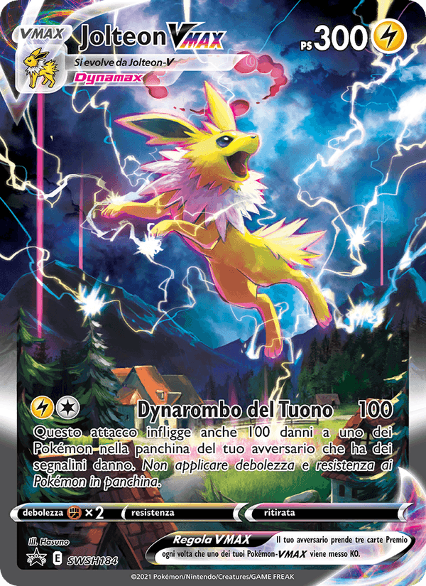 Jolteon VMAX, carta SWSH184 di SPSC Promo
