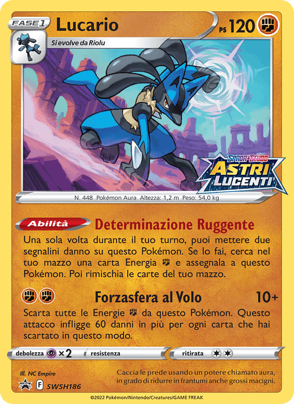 Lucario, carta SWSH186 di SPSC Promo