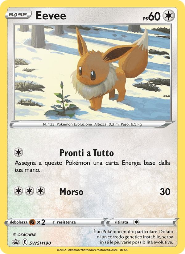 Eevee, carta SWSH190 di SPSC Promo