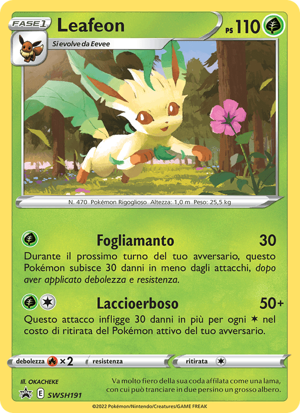 Leafeon, card SWSH191 from SPSC Promo