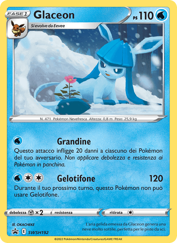 Glaceon, carta SWSH192 di SPSC Promo