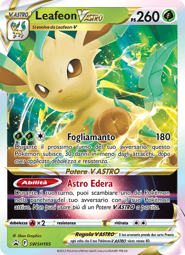 Leafeon V ASTRO, carta SWSH195 di SPSC Promo