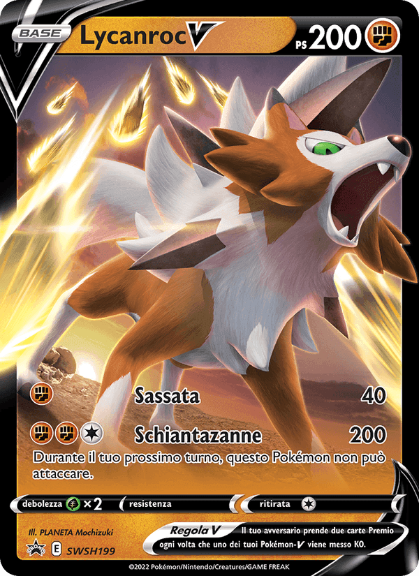 Lycanroc V, carta SWSH199 di SPSC Promo
