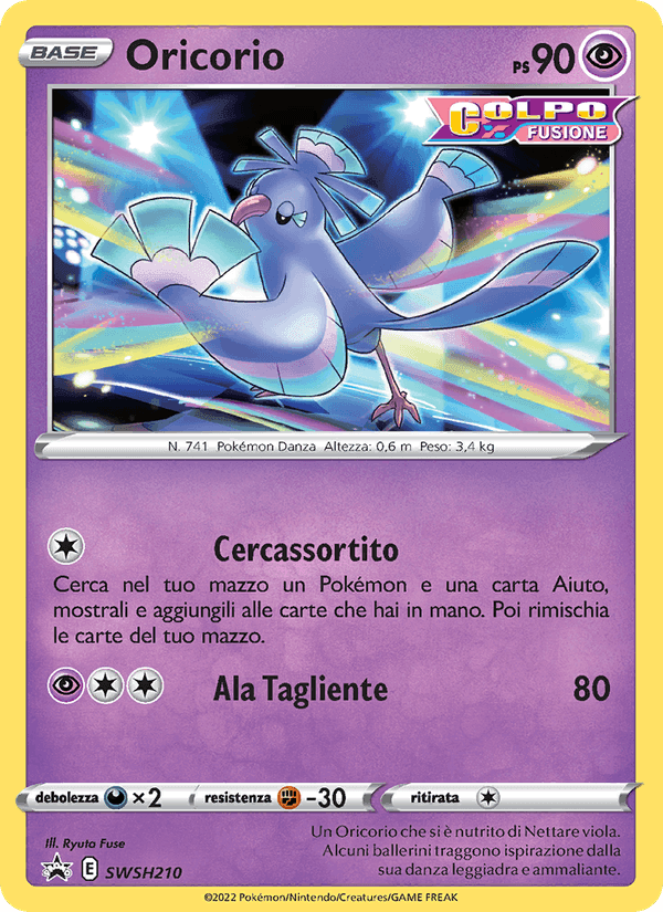 Oricorio, carta SWSH210 di SPSC Promo