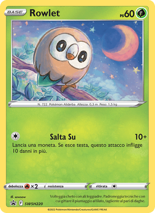 Rowlet, carta SWSH220 di SPSC Promo
