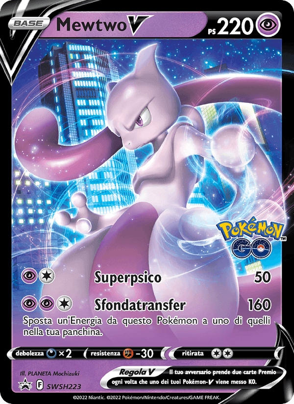 Mewtwo V, card SWSH223 from SPSC Promo