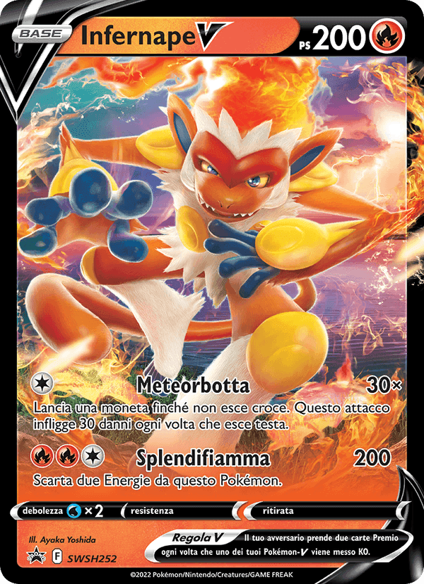 Infernape V, carta SWSH252 di SPSC Promo