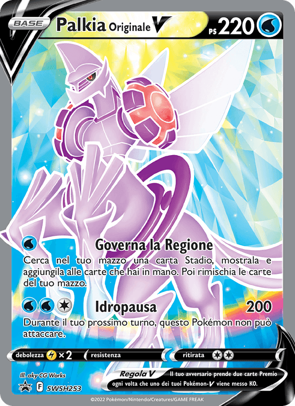 Palkia Originale V, card SWSH253 from SPSC Promo