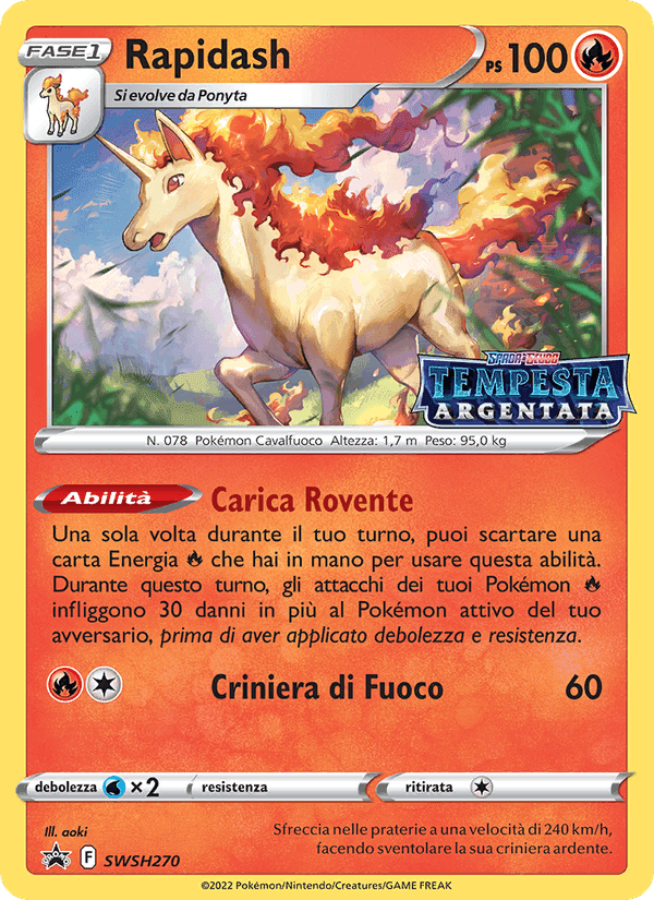 Rapidash, carta SWSH270 di SPSC Promo