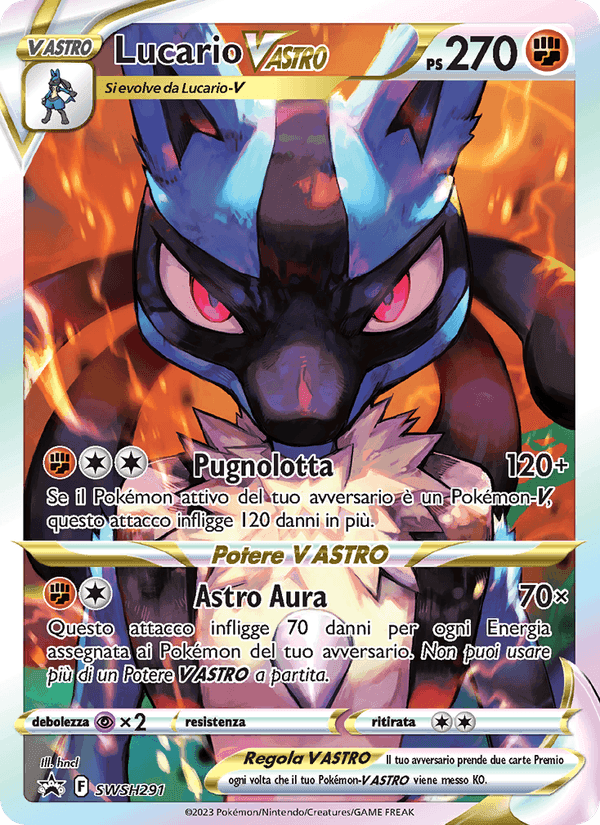 Lucario V ASTRO, card SWSH291 from SPSC Promo