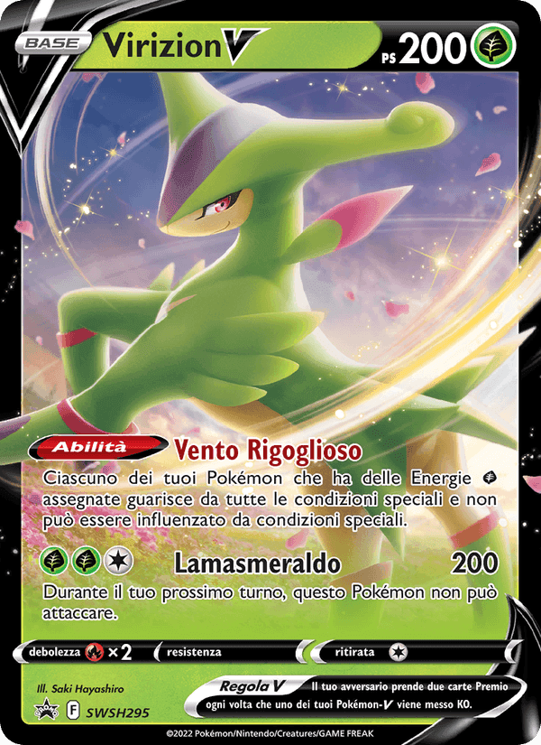 Virizion V, carta SWSH295 di SPSC Promo