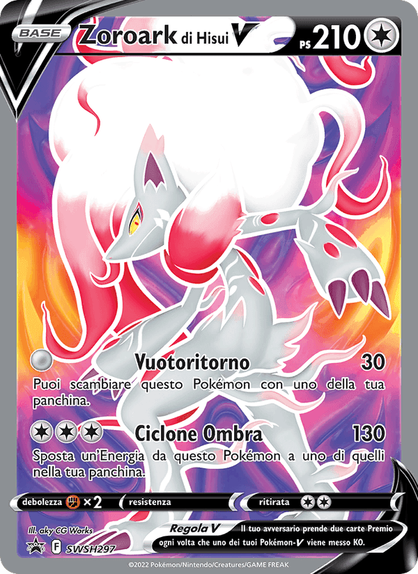 Zoroark di Hisui V, card SWSH297 from SPSC Promo