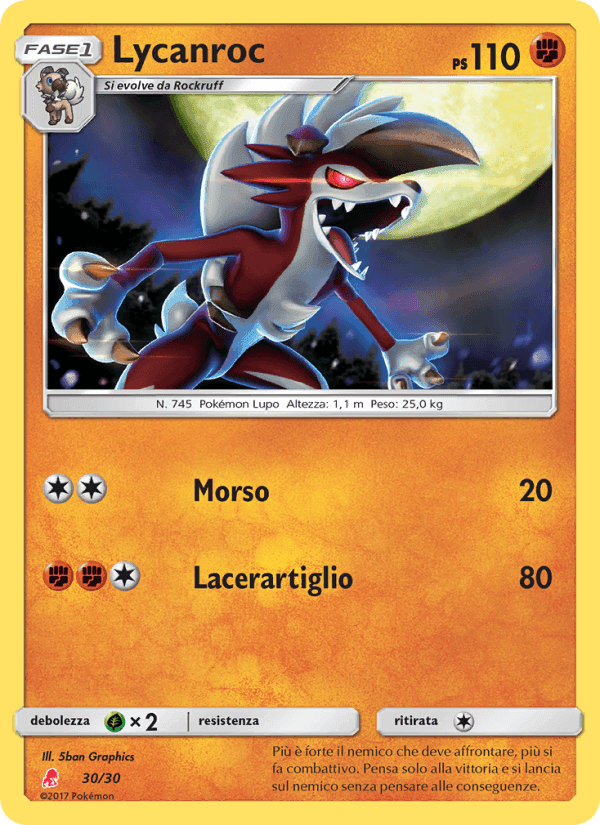 Lycanroc, carta 30 di Sole e Luna trainer Kit (Lycanroc)
