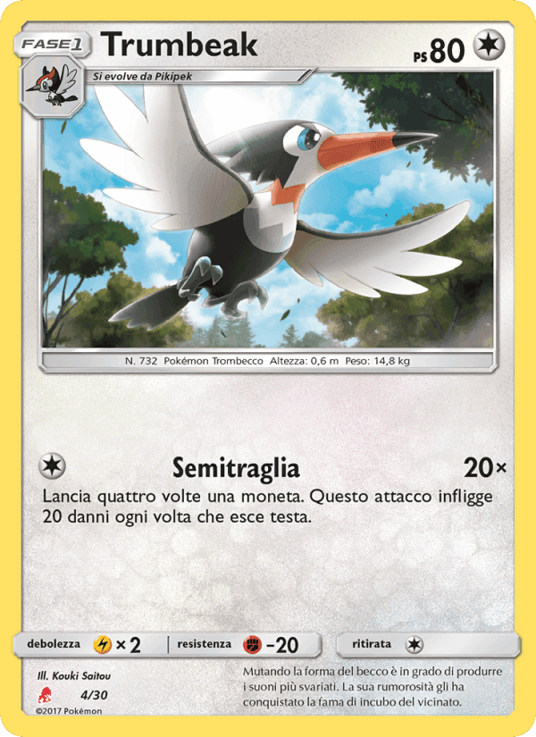 Trumbeak, carta 4 di Sole e Luna trainer Kit (Lycanroc)