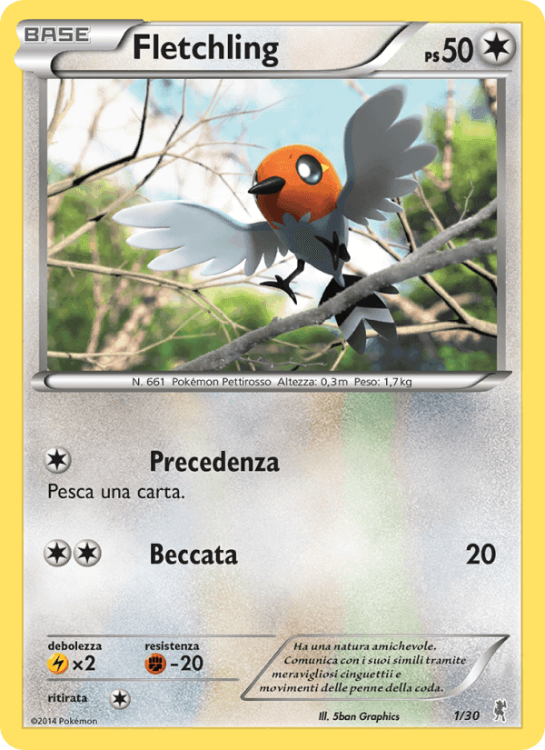Fletchling, carta 1 di XY trainer Kit (Bisharp)