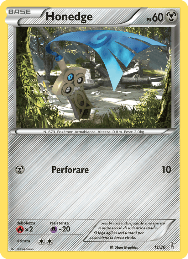 Honedge, card 11 from XY trainer Kit (Bisharp)