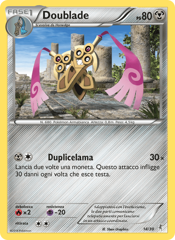 Doublade, carta 14 de XY trainer Kit (Bisharp)
