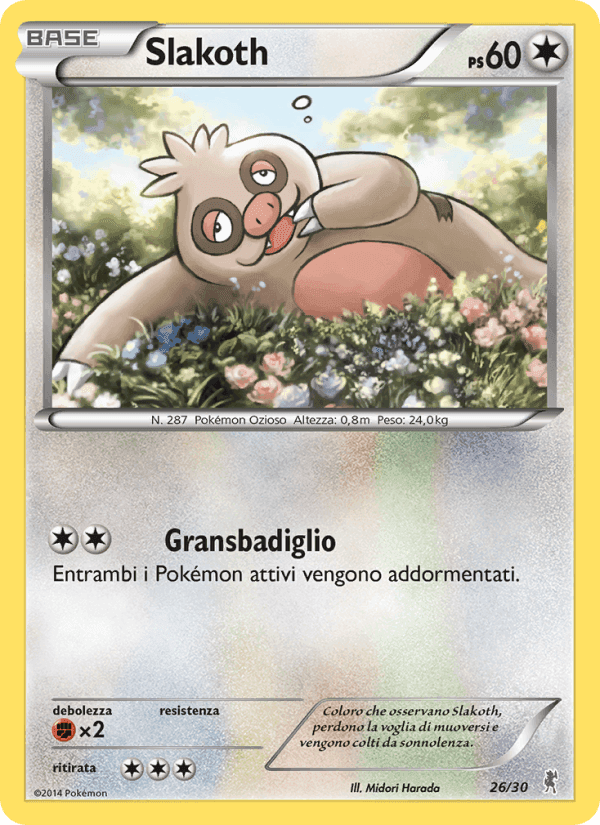 Slakoth, carta 26 de XY trainer Kit (Bisharp)