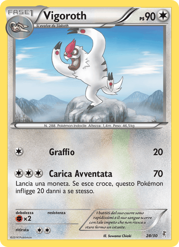 Vigoroth, carta 28 di XY trainer Kit (Bisharp)
