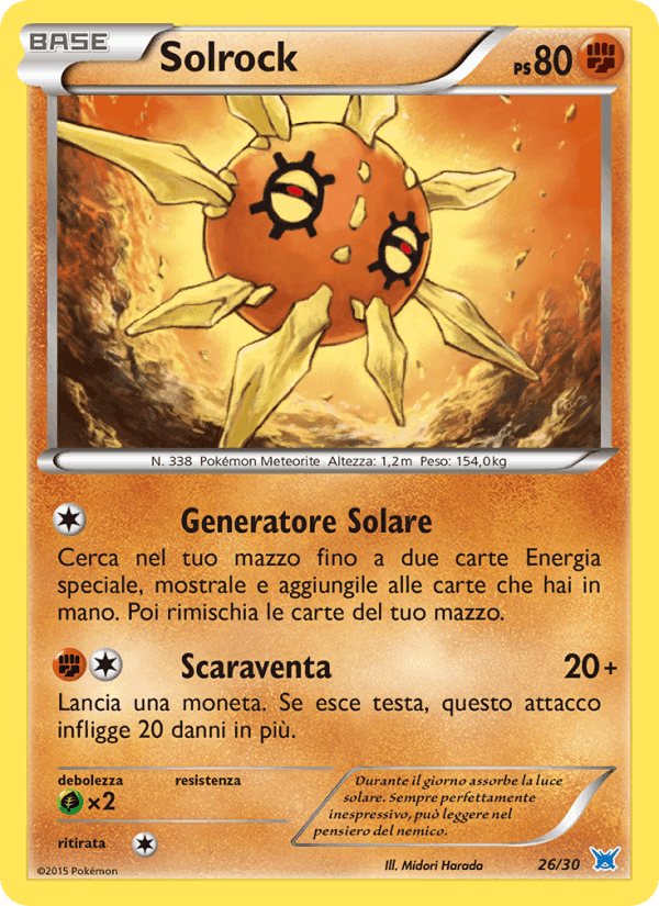 Solrock, card 26 from XY trainer Kit (Latios)