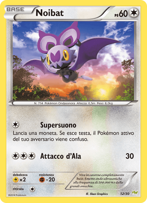 Noibat, carta 12 di XY trainer Kit (Noivern)