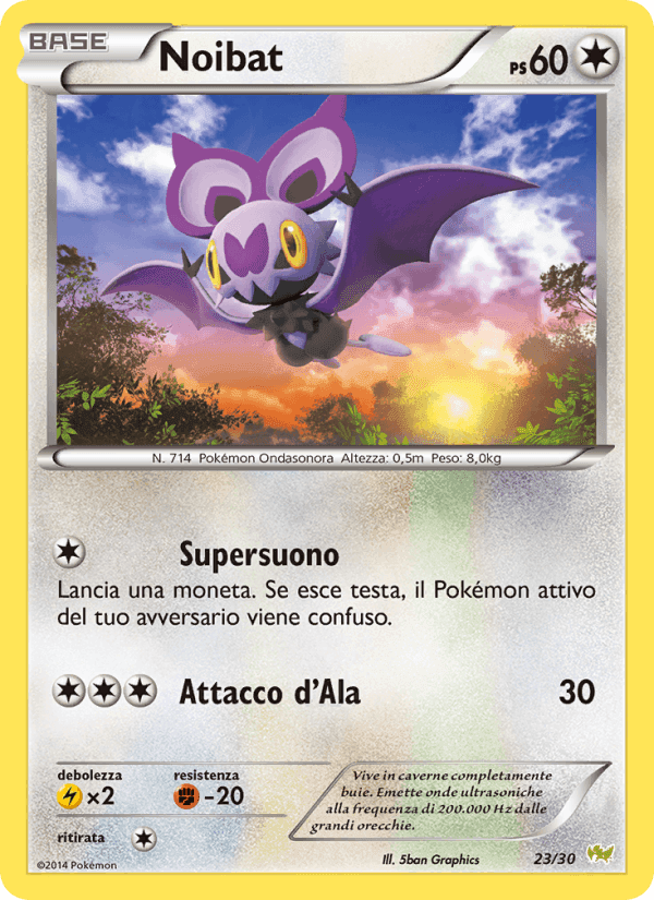 Noibat, carta 23 de XY trainer Kit (Noivern)