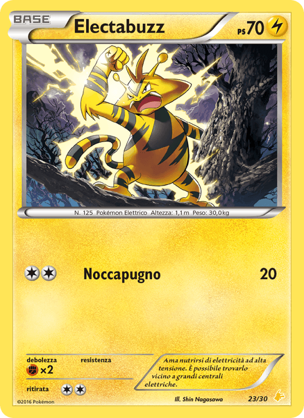 Electabuzz, carta 23 di XY trainer Kit (Pikachu Libre)