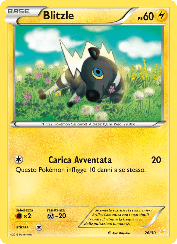Blitzle, card 26 from XY trainer Kit (Pikachu Libre)