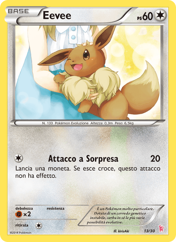 Eevee, carta 13 di XY trainer Kit (Sylveon)