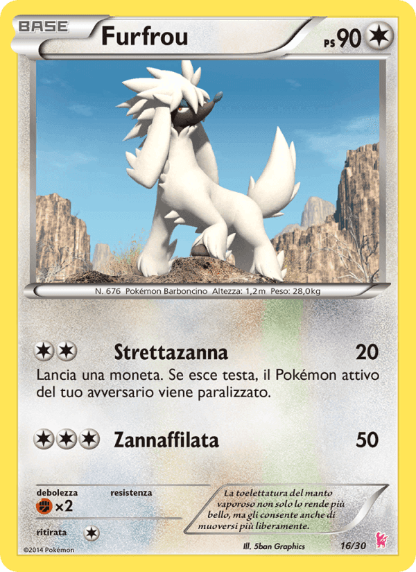 Furfrou, carta 16 di XY trainer Kit (Sylveon)