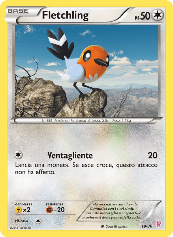 Fletchling, carta 19 di XY trainer Kit (Sylveon)