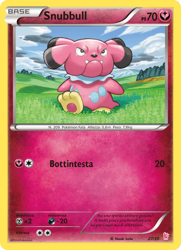 Snubbull, card 27 from XY trainer Kit (Sylveon)