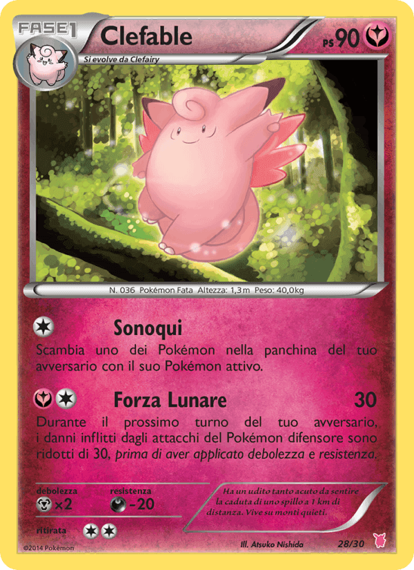 Clefable, carta 28 di XY trainer Kit (Wigglytuff)