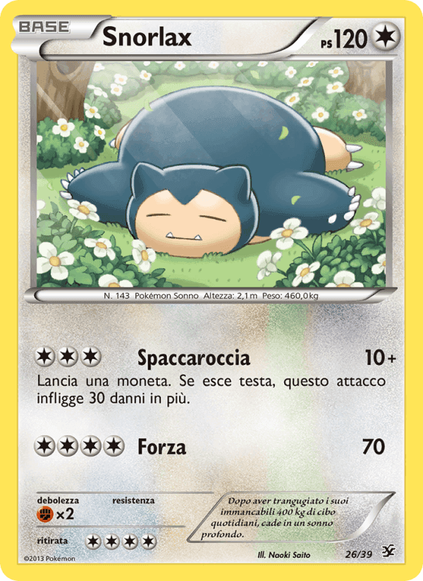 Snorlax, carta 26 de Benvenuti a Kalos