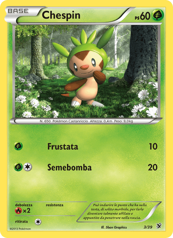 Chespin, carta 3 di Benvenuti a Kalos
