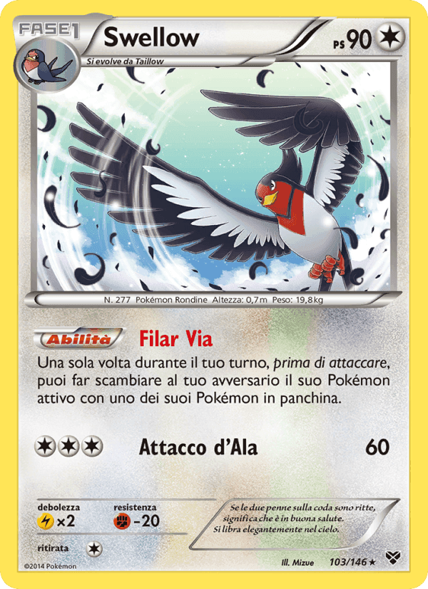 Swellow, card 103 from XY