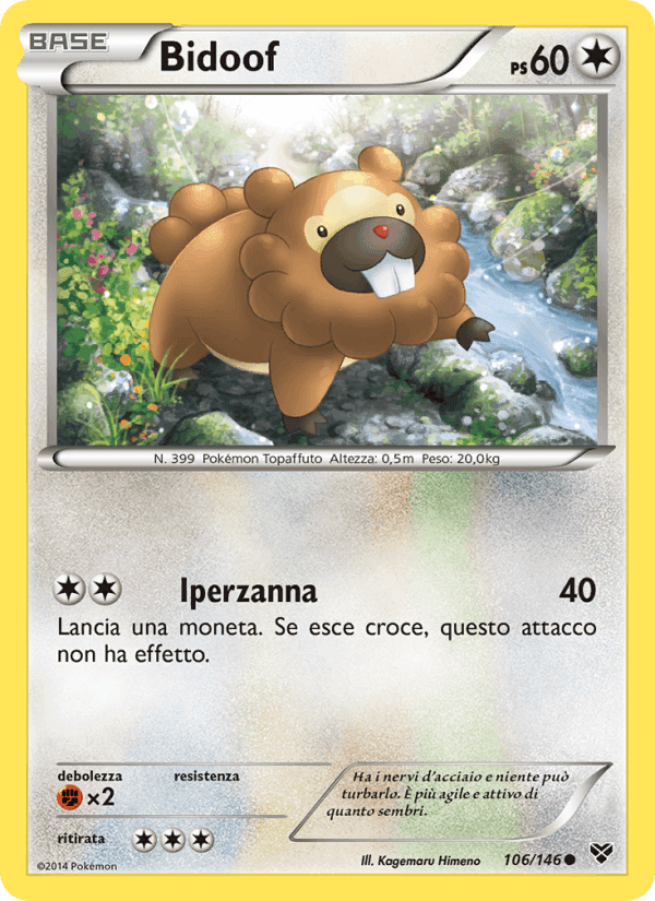 Bidoof, carta 106 di XY