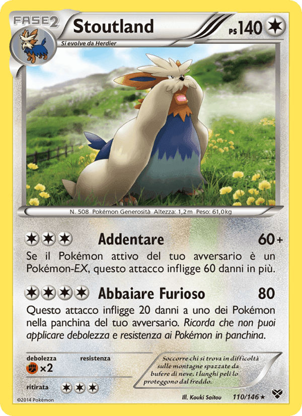Stoutland, carta 110 di XY