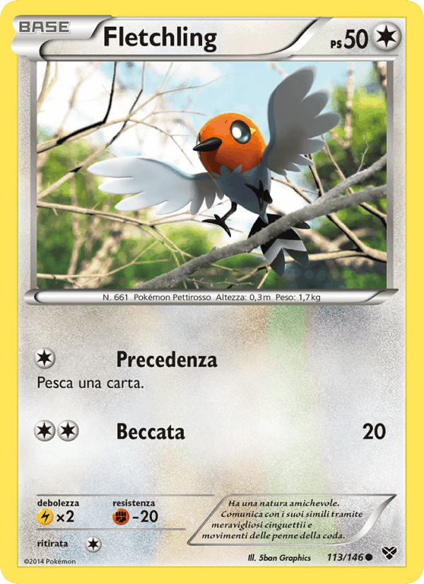 Fletchling, carta 113 di XY