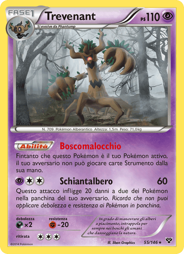 Trevenant, carta 55 de XY