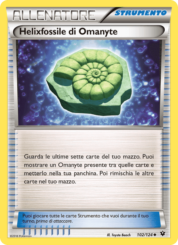 Helixfossile di Omanyte, carta 102 di Destini Incrociati