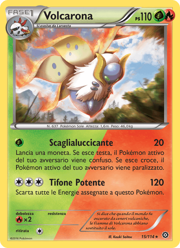 Volcarona, carta 15 di Vapori Accesi