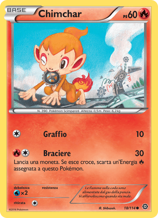 Chimchar, carta 18 di Vapori Accesi