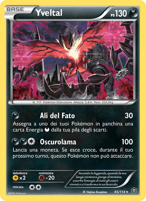 Yveltal, carta 65 di Vapori Accesi