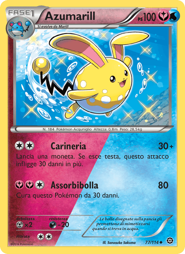 Azumarill, card 77 from Vapori Accesi