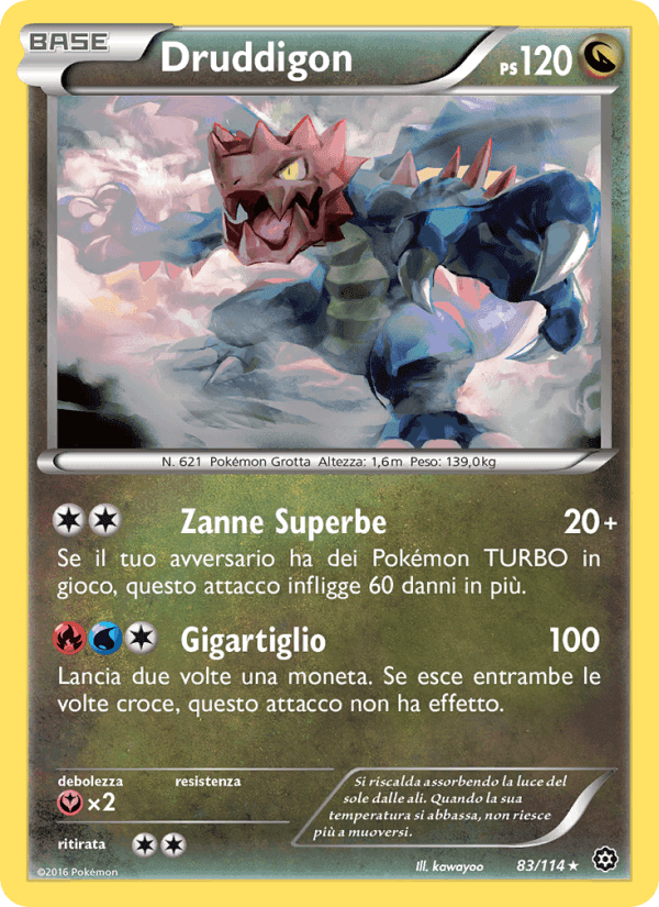 Druddigon, carta 83 de Vapori Accesi