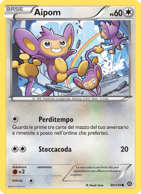 Aipom, card 90 from Vapori Accesi