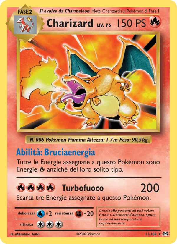 Charizard, carta 11 di Evoluzioni