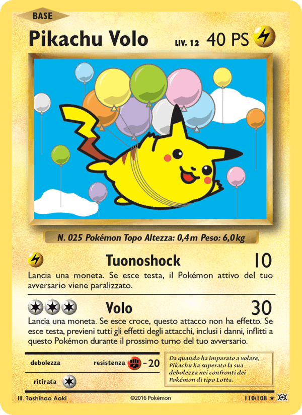 Pikachu Volo, carta 110 di Evoluzioni