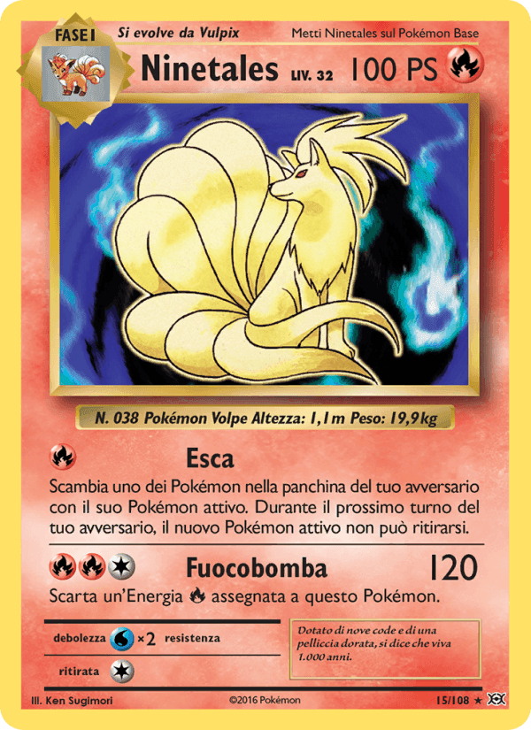 Ninetales, card 15 from Evoluzioni